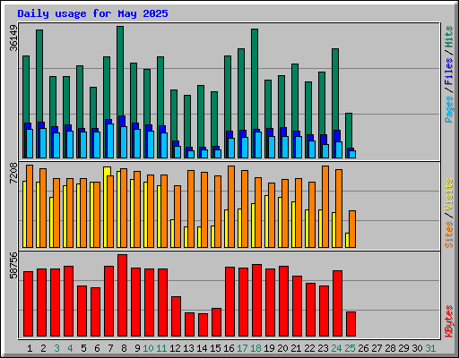 Daily usage for May 2025