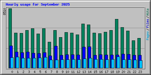 Hourly usage for September 2025