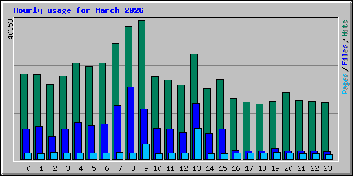 Hourly usage for March 2026