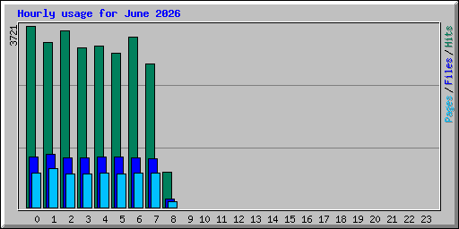 Hourly usage for June 2026